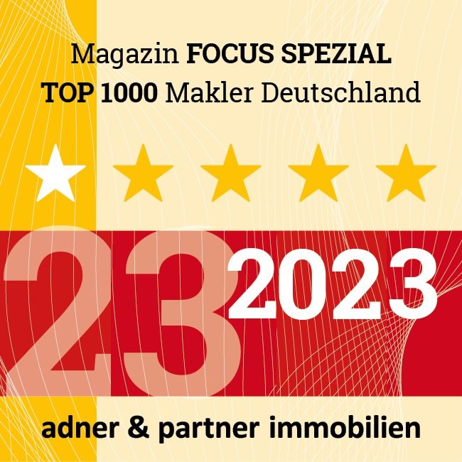 Top-Immobilienmakler 2023 Auszeichnung FOCUS Spezial adner & partner