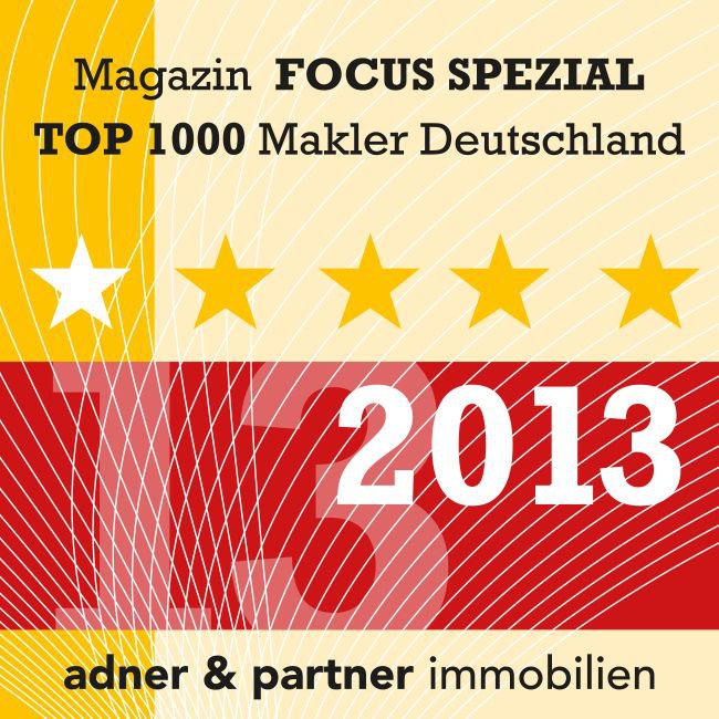 Auszeichnung Top 1000 Immobilienmakler Deutschland Focus Spezial 2013 adner & partner immobilien Braunschweig