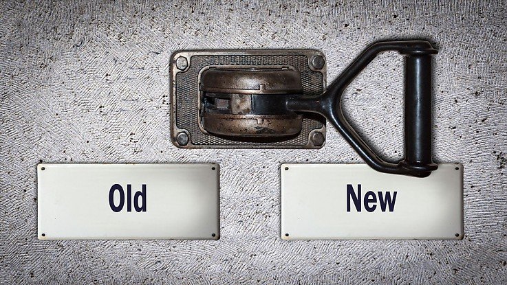 Schalter von Alt nach Neu Schalter von Alt nach Neu