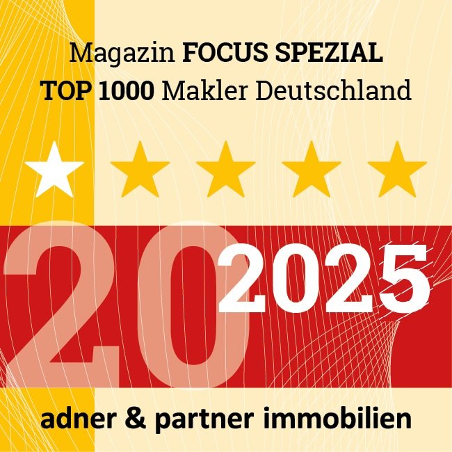 Aktuelles FOCUS Spezial Siegel 2025 Top-Makler adner & partner immobilien