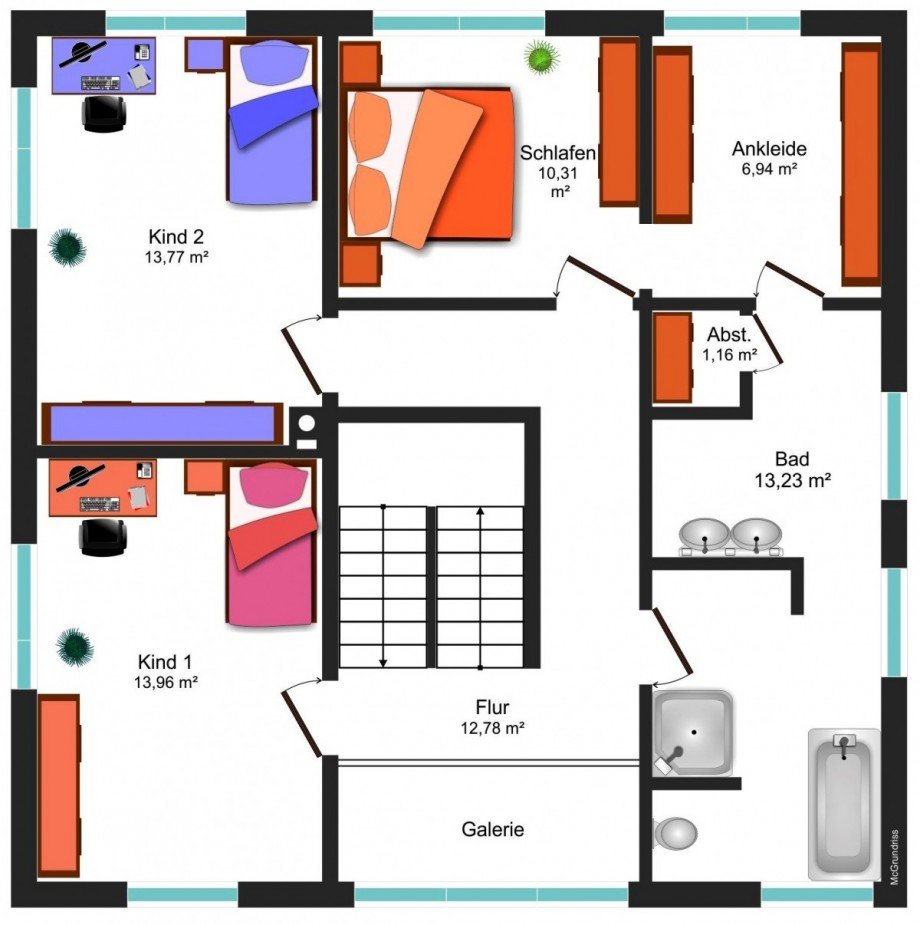 Grundrissskizze OG Einfamilienhaus Wolfenb�ttel