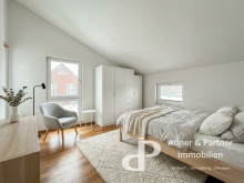 Schlafzimmer 3, KI-Gestaltungsvorschlag **ANKOMMEN IN ST�CKHEIM: EXKLUSIVES PULTDACHHAUS IN RUHIGER LAGE**