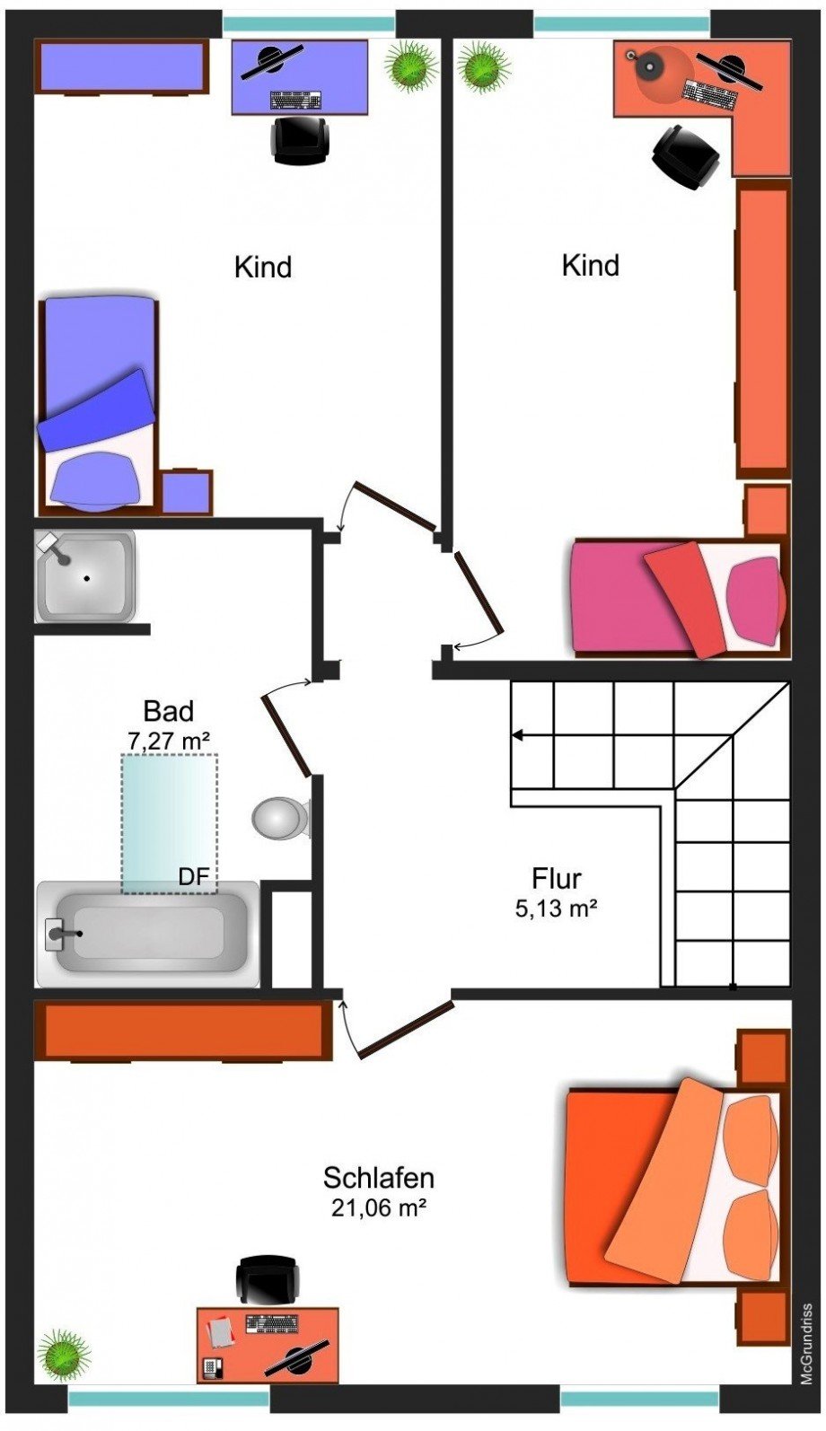 Grundrissskizze_Variante Reihenmittelhaus Braunschweig