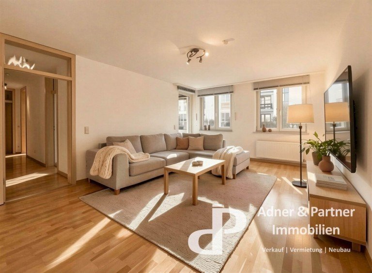 Wohnzimmer, KI-Gestaltungsvorschlag Braunschweig Etagenwohnung **HELLE WOHNUNG MIT EINBAUK�CHE UND BALKON IN BRAUNSCHWEIG ST�CKHEIM**