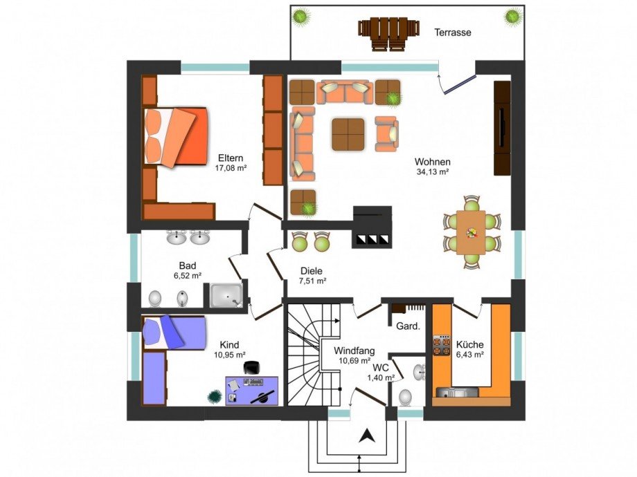 Grundrissskizze_EG Einfamilienhaus Braunschweig