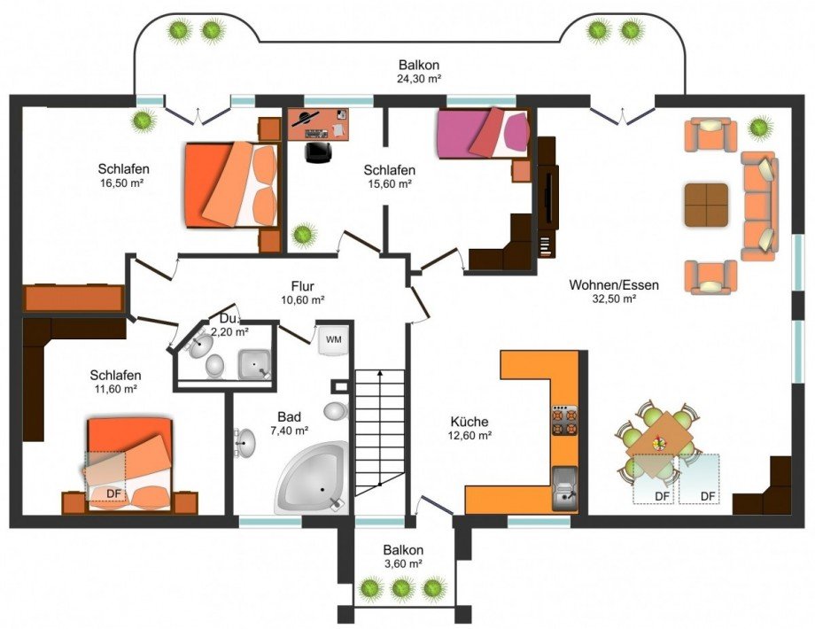 Grundrissskizze DG Dachgeschosswohnung Braunschweig