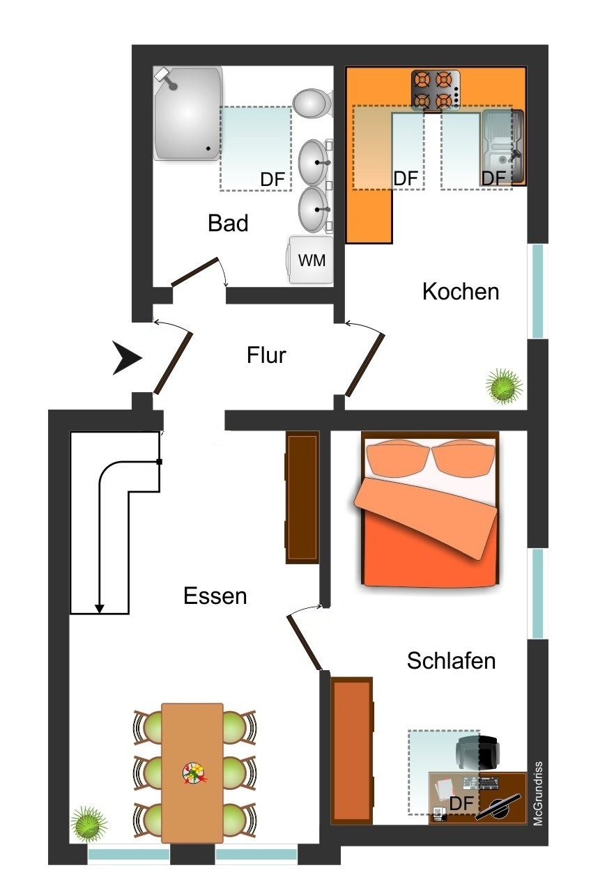 Grundrissskizze_DG Maisonettewohnung Braunschweig