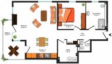 Grundrissskizze_OG **NEUWERTIGE BALKONWOHNUNG MIT EINBAUK�CHE UND TIEFGARAGE IN SICKTE**