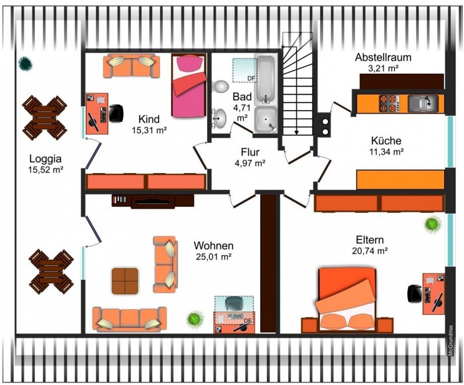 Grundrissskizze OG Einfamilienhaus Lengede