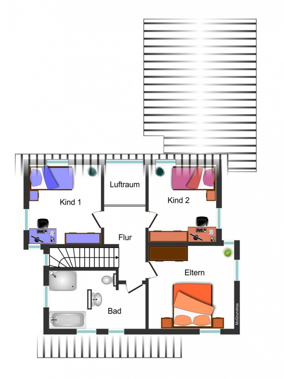 Grundrissskizze_OG Einfamilienhaus Braunschweig