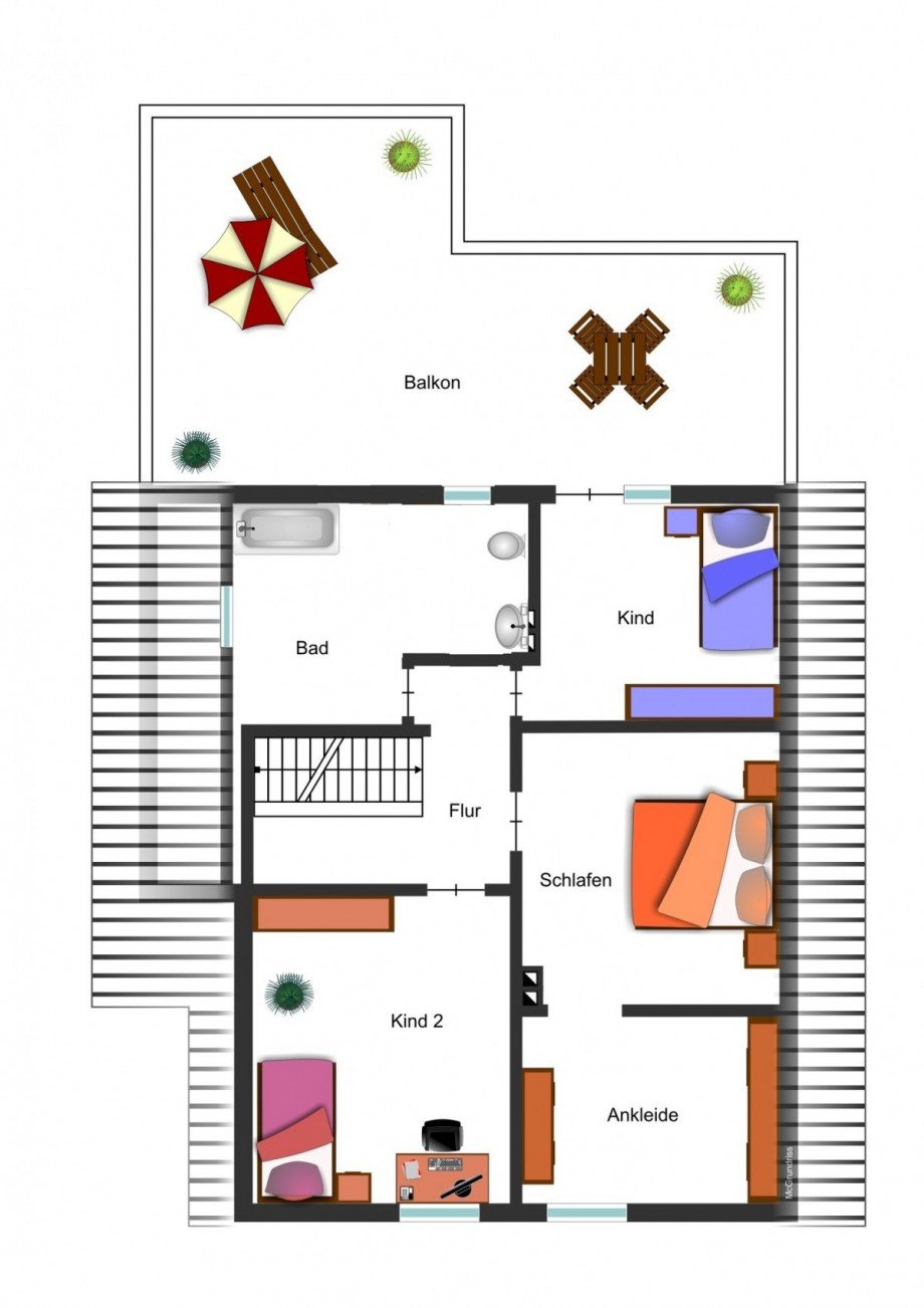 Grundrissskizze OG Einfamilienhaus Wolfenb�ttel