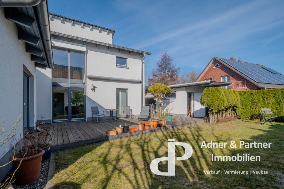 Blick zur Tarrasse Einfamilienhaus Braunschweig