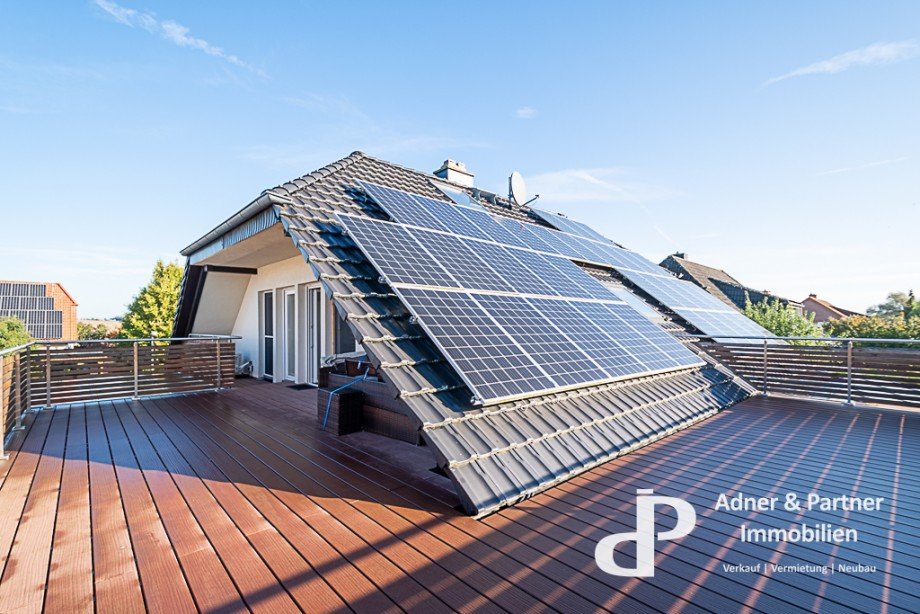 Dachterrasse mit Blick zur Energiequelle Einfamilienhaus Braunschweig