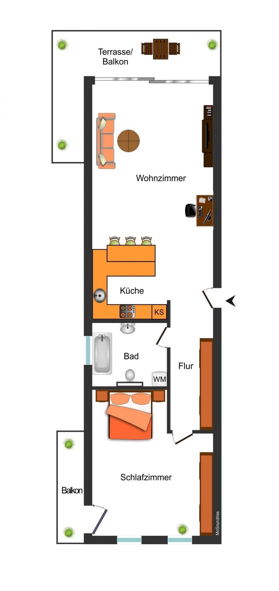 Grundrissskizze_OG Etagenwohnung Braunschweig