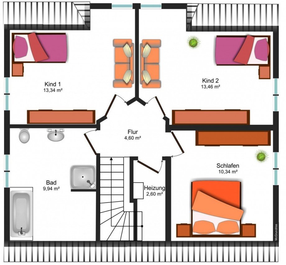Grundrissskizze_OG Einfamilienhaus Lehre