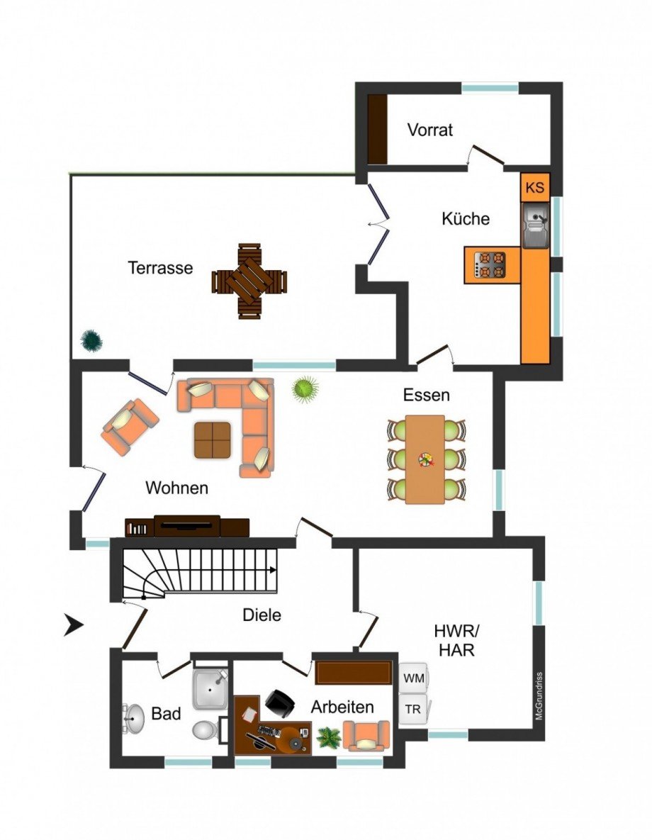 Grundrissskizze_EG Einfamilienhaus Braunschweig