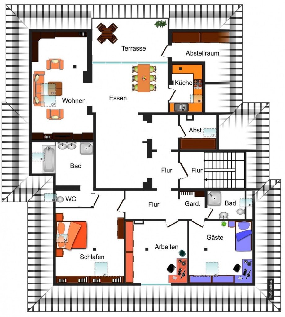 Grundrissskizze DG Dachgeschosswohnung Braunschweig