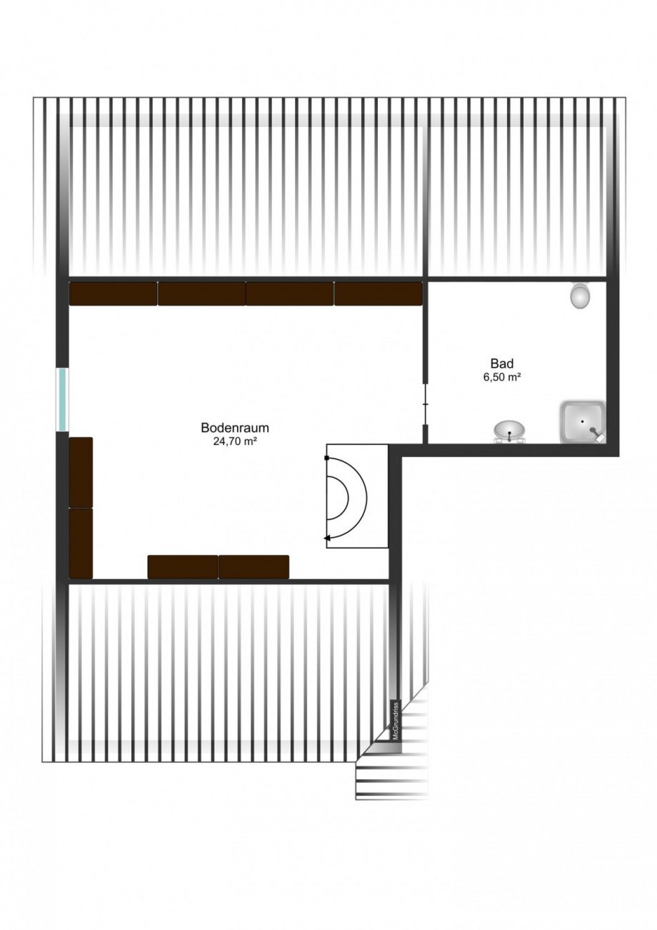 Grundrissskizze DG Maisonettewohnung Braunschweig
