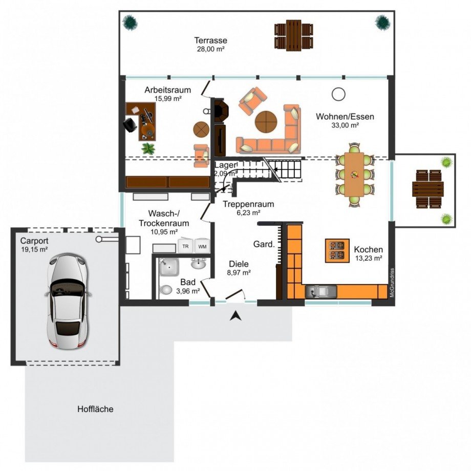 Grundrissskizze_EG Einfamilienhaus Hillerse