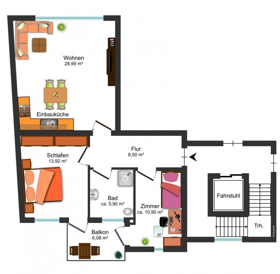 Grundrissskizze_OG Etagenwohnung Braunschweig