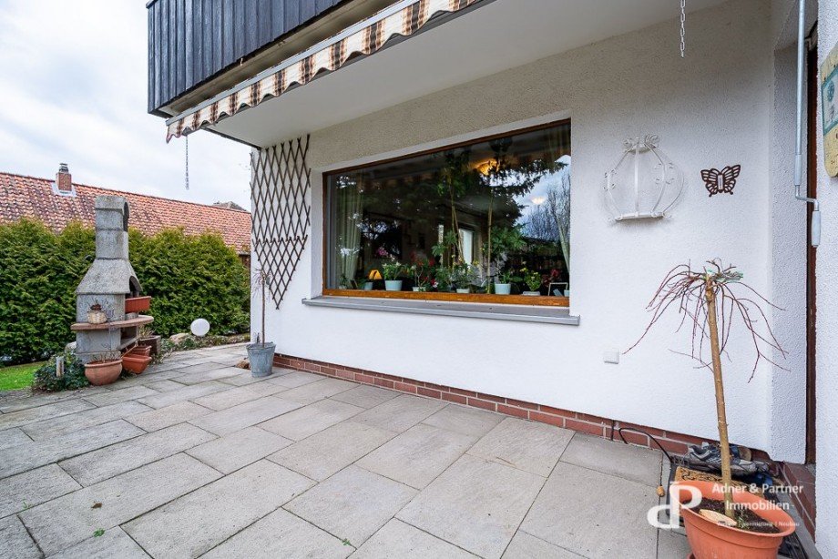 Terrasse mit Kamin Einfamilienhaus Sickte
