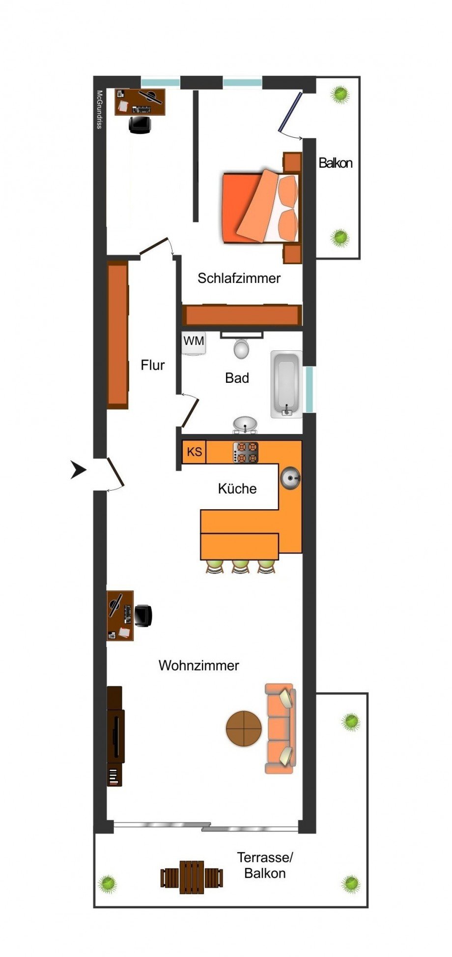 Grundrissskizze_3ZW Etagenwohnung Braunschweig