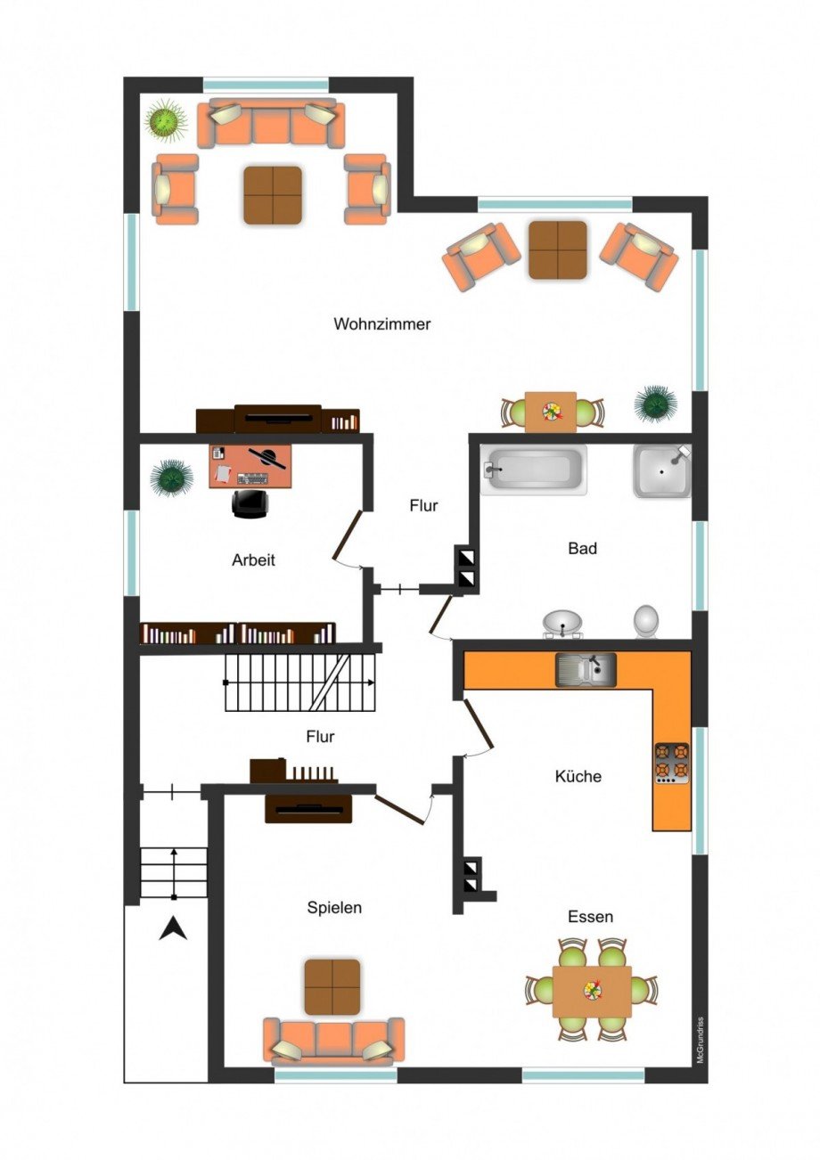 Grundrissskizze EG Einfamilienhaus Wolfenb�ttel