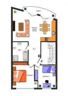 Grundrissskizze_OG **URBANES WOHNEN IM MAGNIVIERTEL MIT BALKON UND OFFENEM WOHNBEREICH**