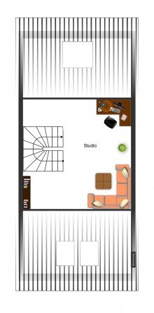 Grundrissskizze_DG-Studio **MODERNES REIHENHAUS MIT EINBAUK�CHE IN QUERUM-KOMFORT-ZUHAUSE IN RUHIGER LAGE**