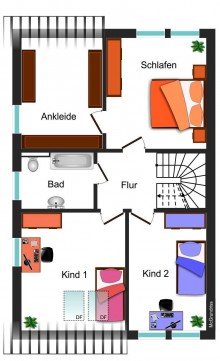 Grundrissskizze OG ** *GER�UMIGES DOPPELHAUS F�R DIE GRO�E FAMILIE**
