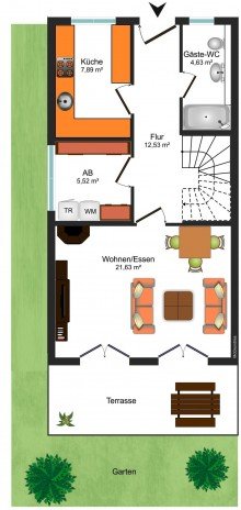  **TOWNHOUSE MIT EINBAUK�CHE UND KLEINEN GARTEN IN BRAUNSCHWEIG-RAUTHEIM**