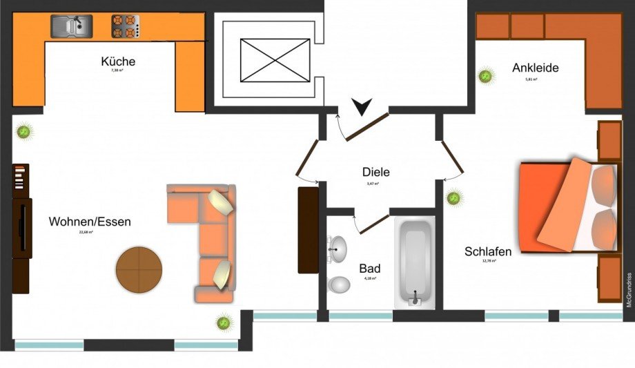 Grundrissskizze_OG Etagenwohnung Wolfenb�ttel