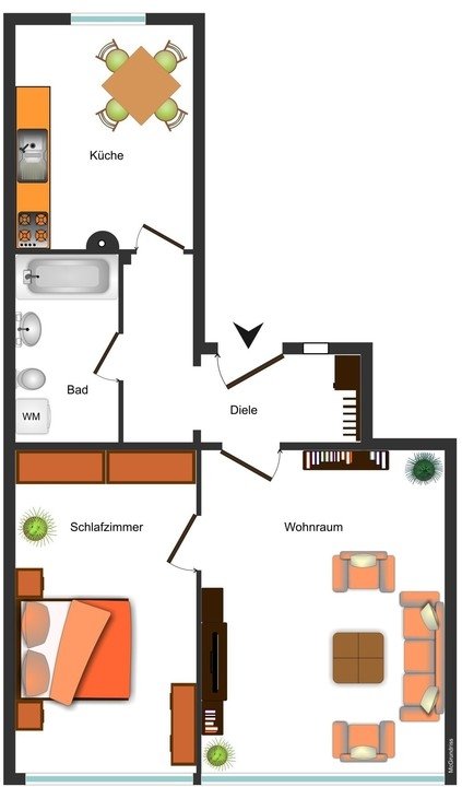 Grundrissskizze Etagenwohnung Braunschweig