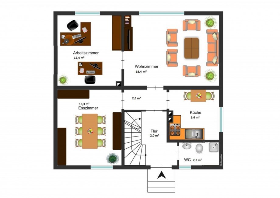Grundrissskizze EG Einfamilienhaus Braunschweig