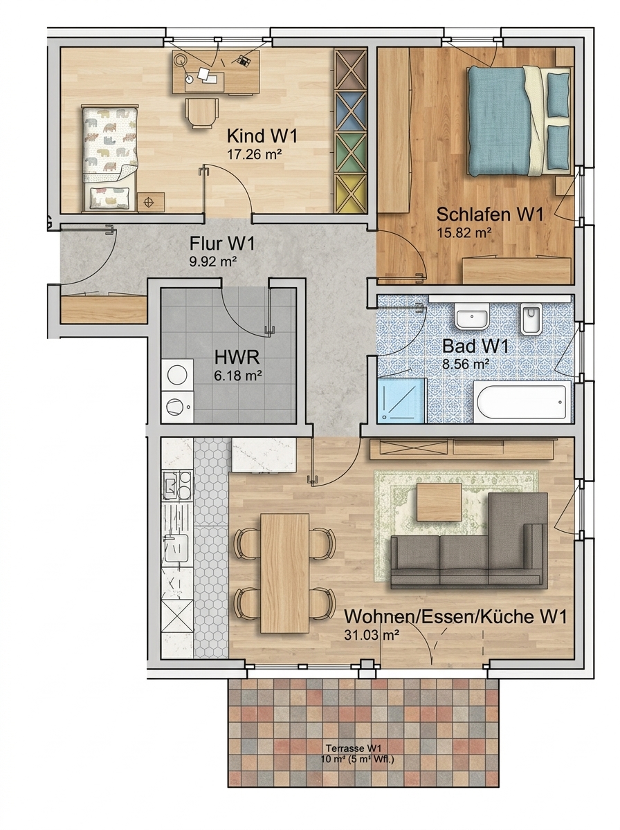 Grundrissskizze EG Erdgeschosswohnung Braunschweig