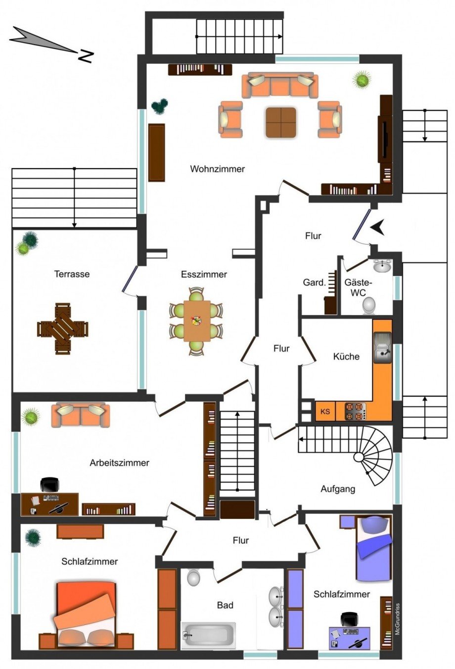Grundrissskizze EG Einfamilienhaus Wolfsburg