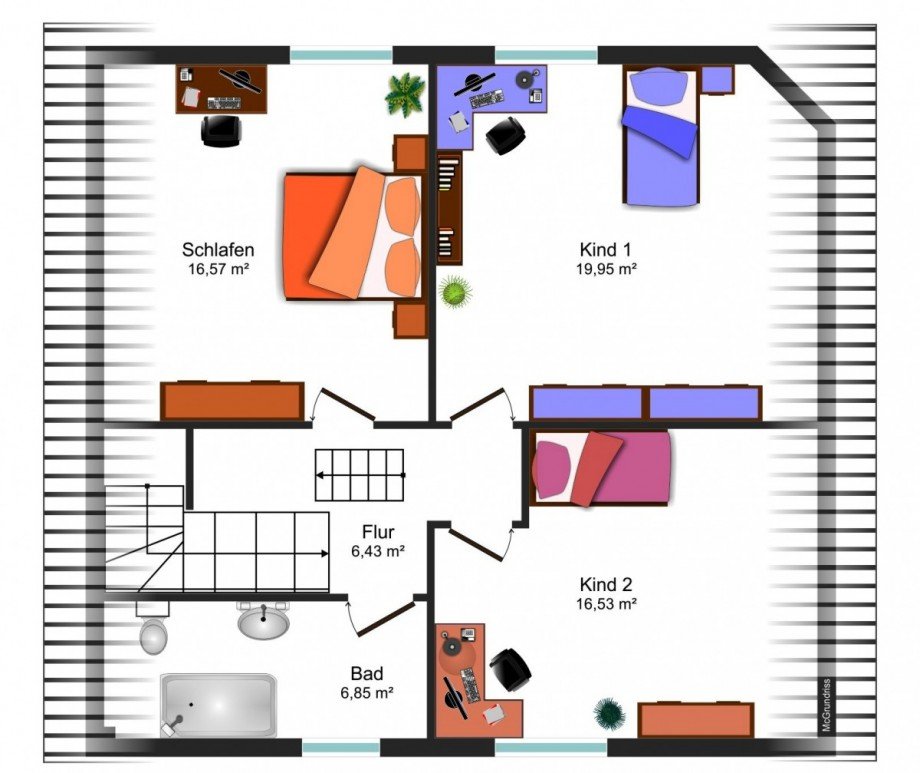 Grundrissskizze_OG Einfamilienhaus Vechelde