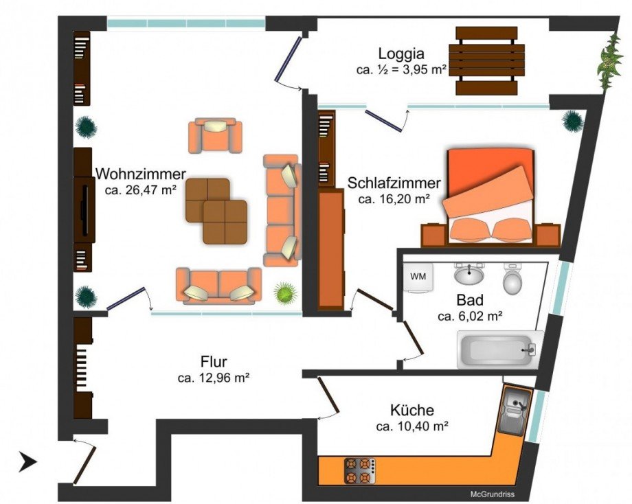 Grundrissskizze_Wohnung Etagenwohnung Braunschweig